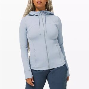 lululemon Hooded Defined Jacket Nulu Color in Pastel Blue size 12